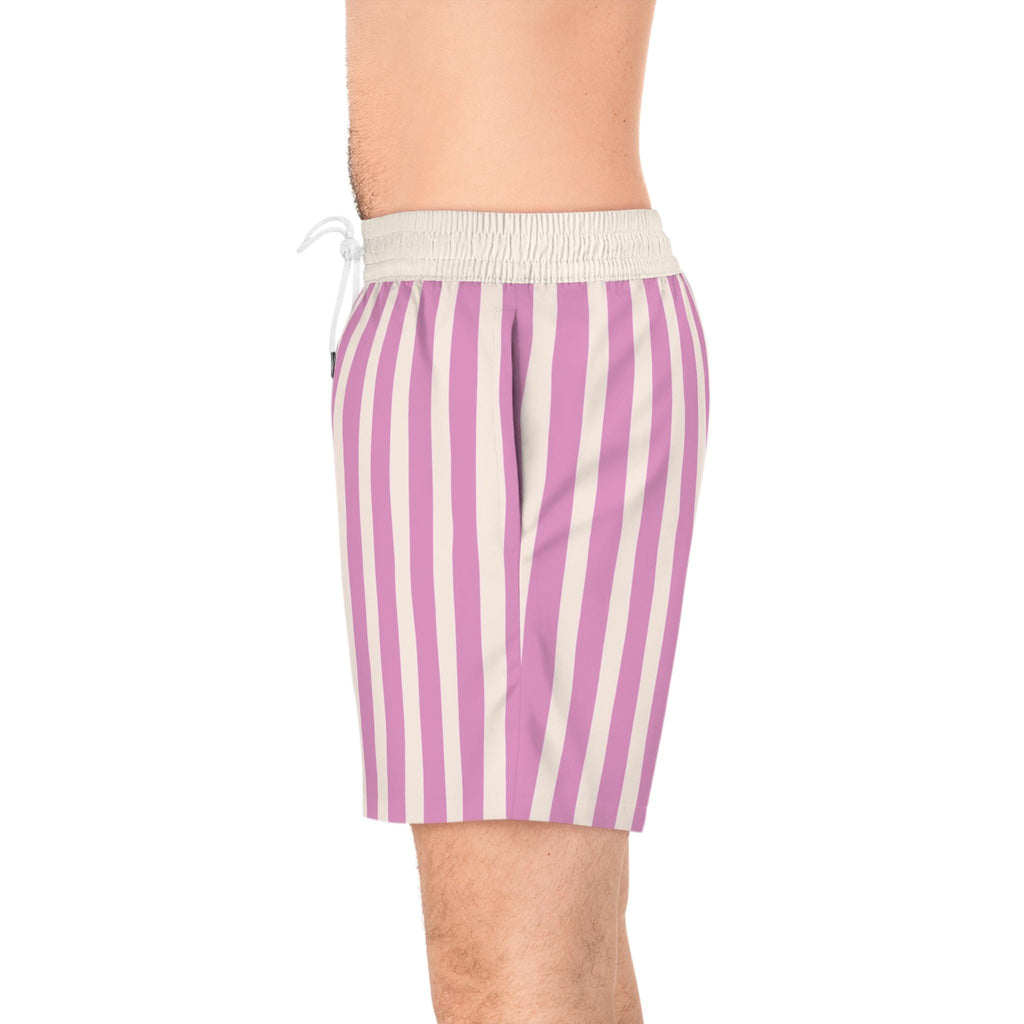 Pink and White Swim Shorts