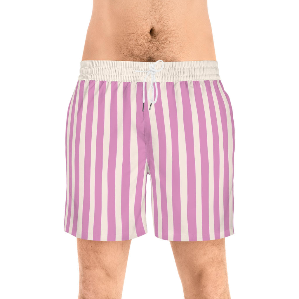 Pink and White Swim Shorts