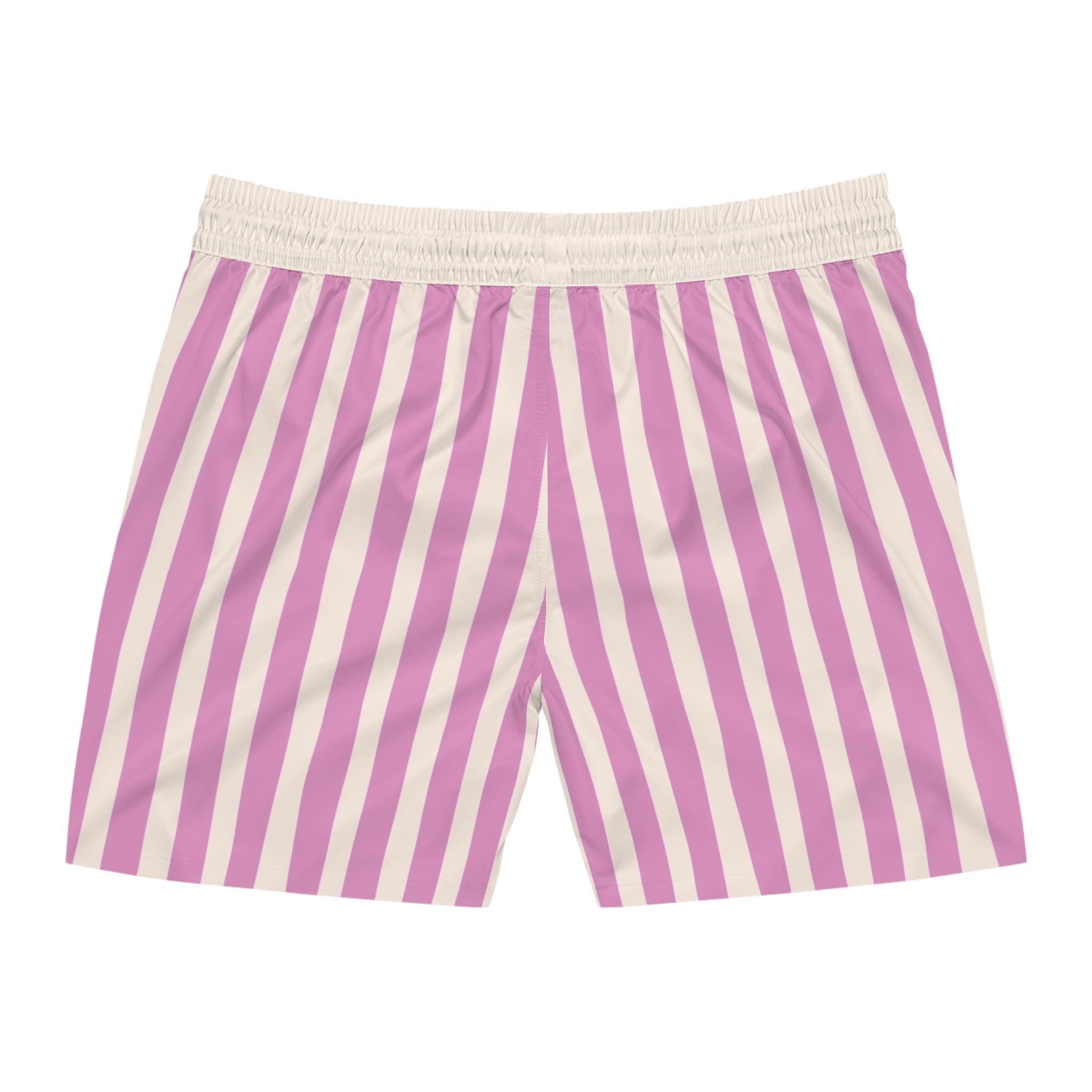 Pink and White Swim Shorts