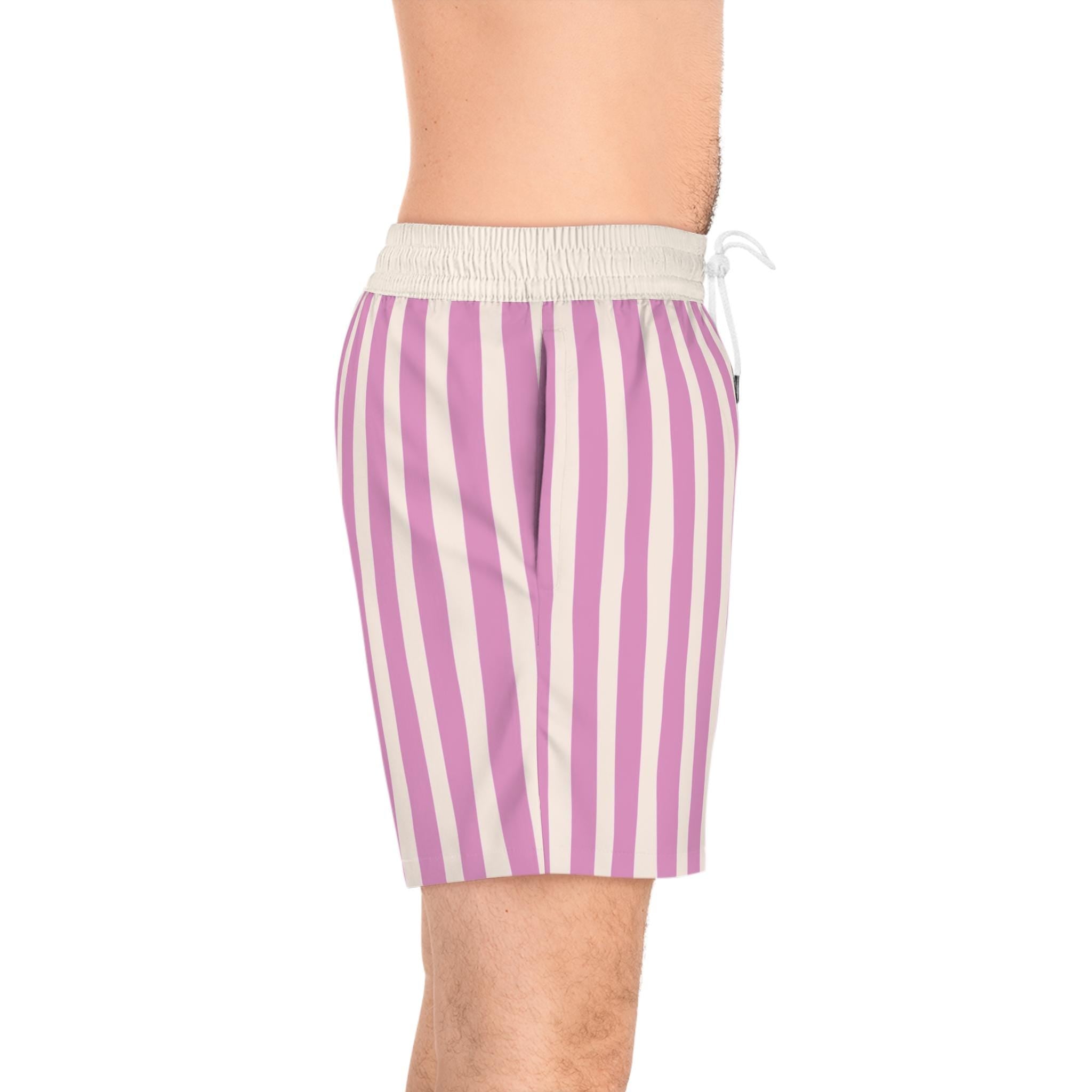Pink and White Swim Shorts