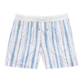Blue Stripe Swim Shorts | Men's Mid-Length Beach Trunks