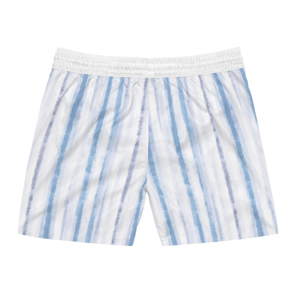 Blue Stripe Swim Shorts | Men's Mid-Length Beach Trunks