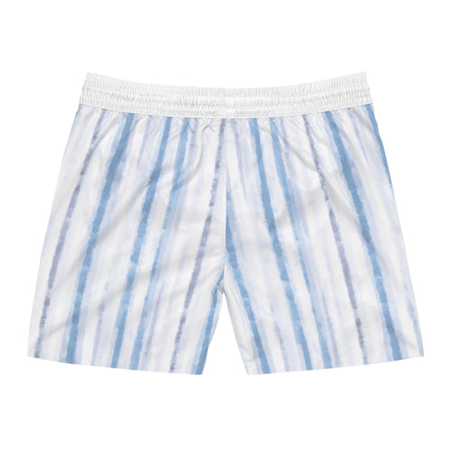 Blue Stripe Swim Shorts | Men's Mid-Length Beach Trunks