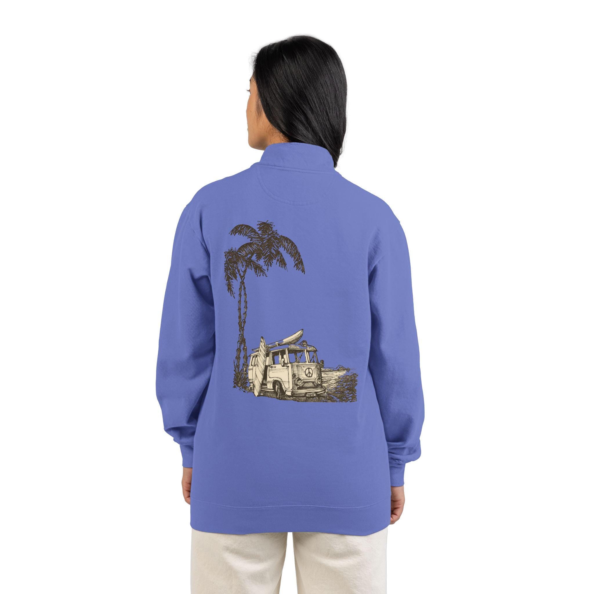 Surf style Quarter-Zip Sweatshirt