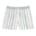 Sage Stripe Swim Shorts | Mid-Length Beach Trunks